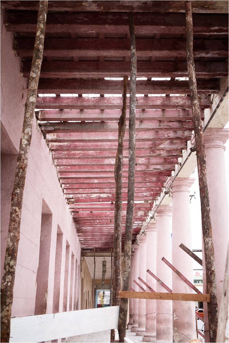 Cuban pinks & blues 2 - scaffolding